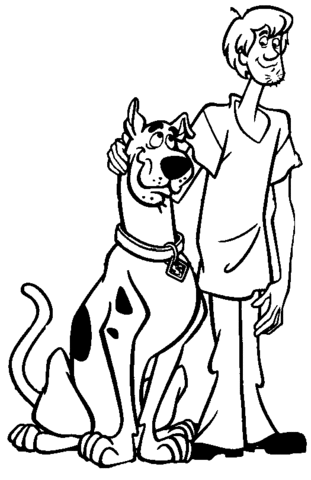 Shaggy And Scooby  Coloring Page